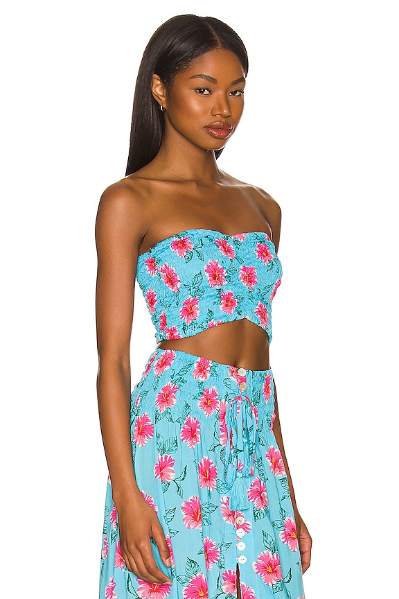 view 2 of 4 Hollie Sleeveless Top in Aloha Floral Turquoise