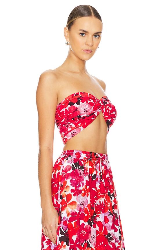 view 2 of 4 Capri Top in Fiji Flowers Red