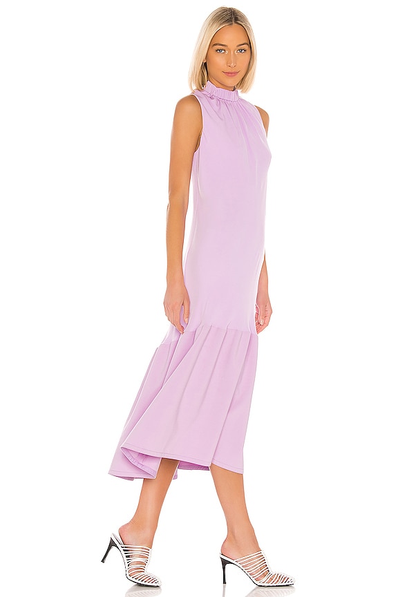 view 2 of 4 Modern Drape Sculpted Drape Midi Dress in Mulberry