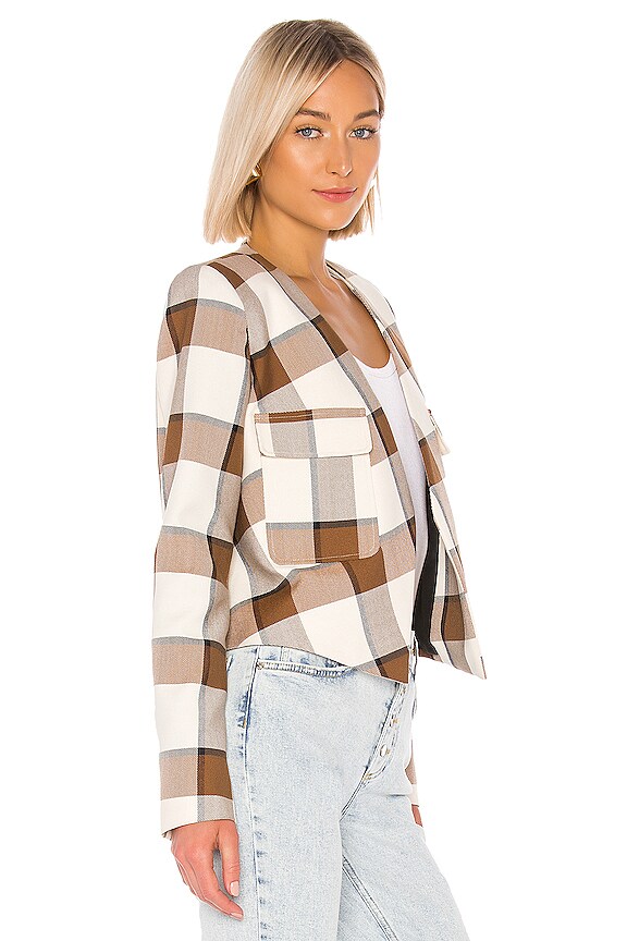 view 2 of 4 Dylan Plaid Cropped Jacket in Ivory Multi