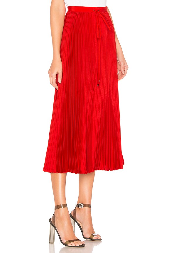 view 2 of 4 Pleated Skirt in Tomato Red
