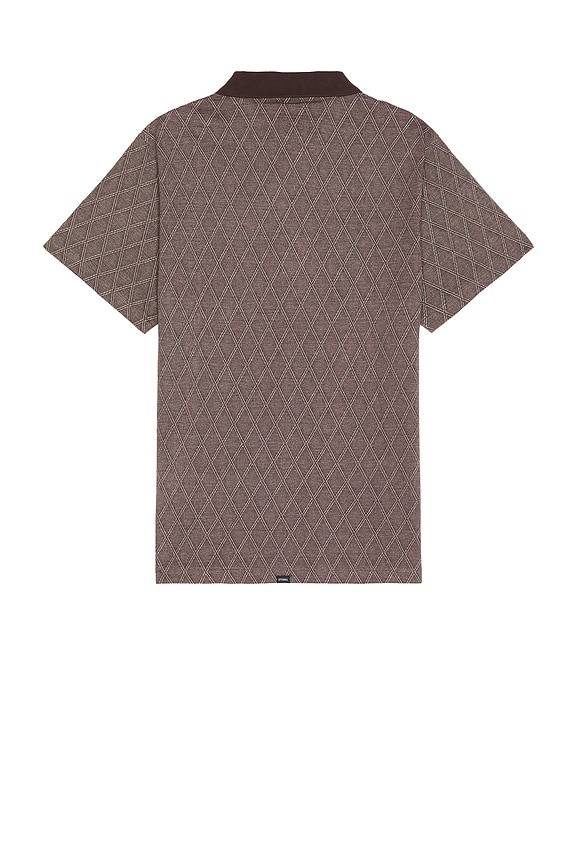 view 2 of 4 Linked Quarter Zip Polo Shirt in Chocolate Plum