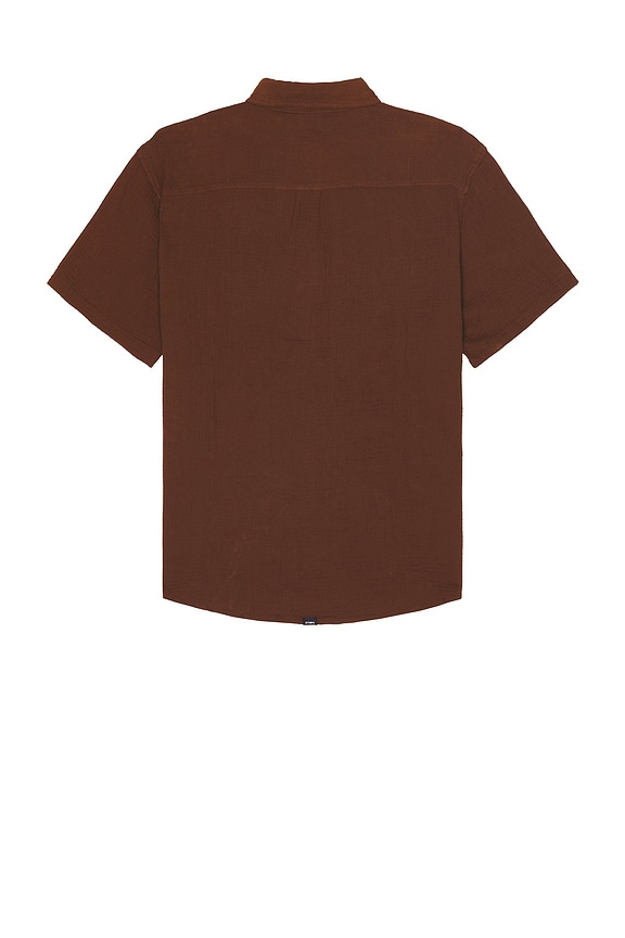 view 2 of 3 Minimal Seersucker Short Sleeve Shirt in Chesnut