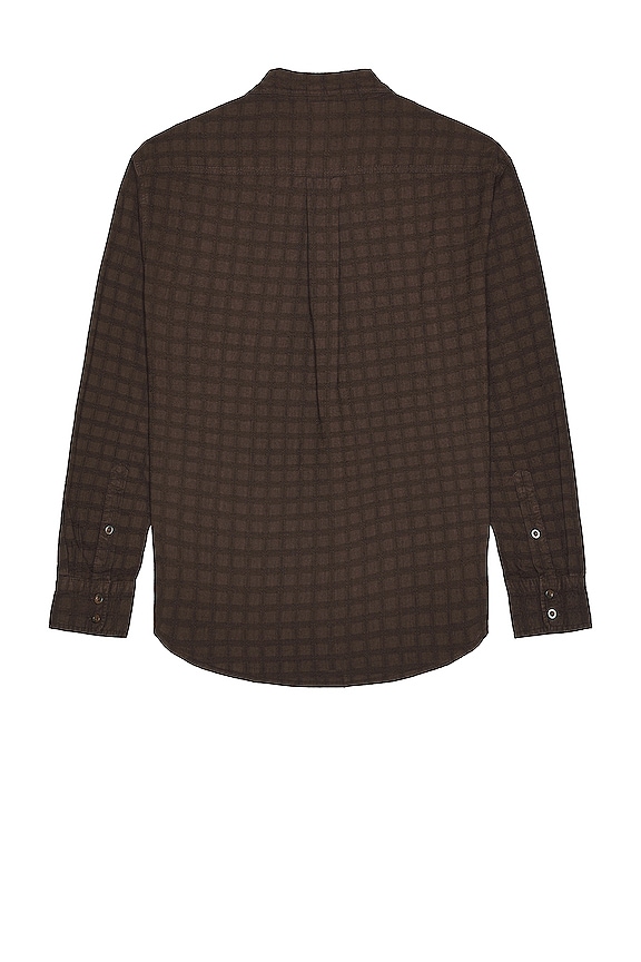 view 2 of 3 Disruption Jacquard Check Long Sleeve Shirt in Postal Brown