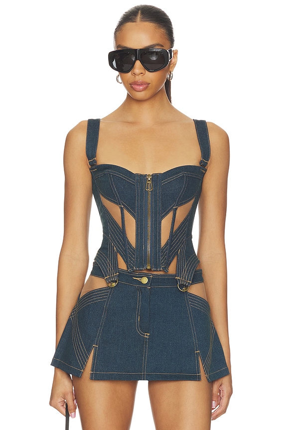 view 1 of 5 TOP CORSÉ RENEGADE DENIM in Indigo