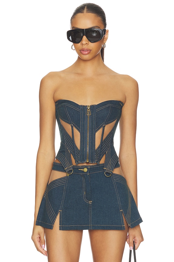 view 2 of 5 TOP CORSÉ RENEGADE DENIM in Indigo