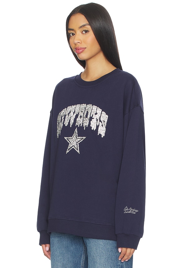 view 2 of 5 Cowboys Oversized Crew Pullover With Crystal Rock in Navy