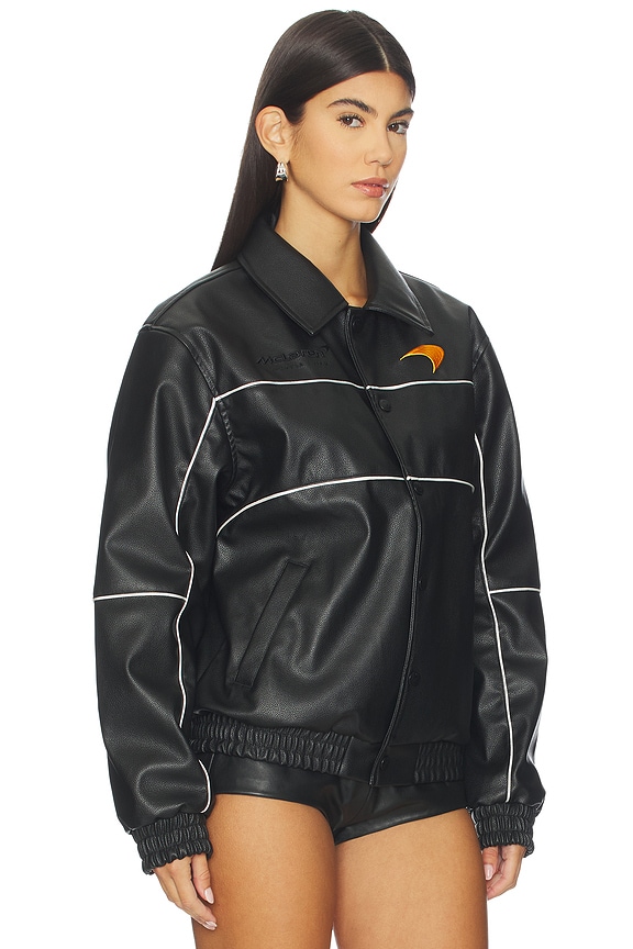 view 2 of 6 Mclaren Faux Leather Racing Jacket in Black