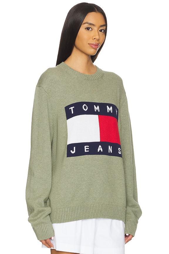 view 2 of 4 Melange Flag Sweater in Utility Sage Heather