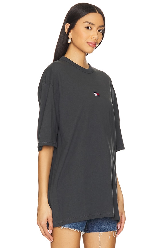view 2 of 5 Oversized Badge Tee in New Charcoal