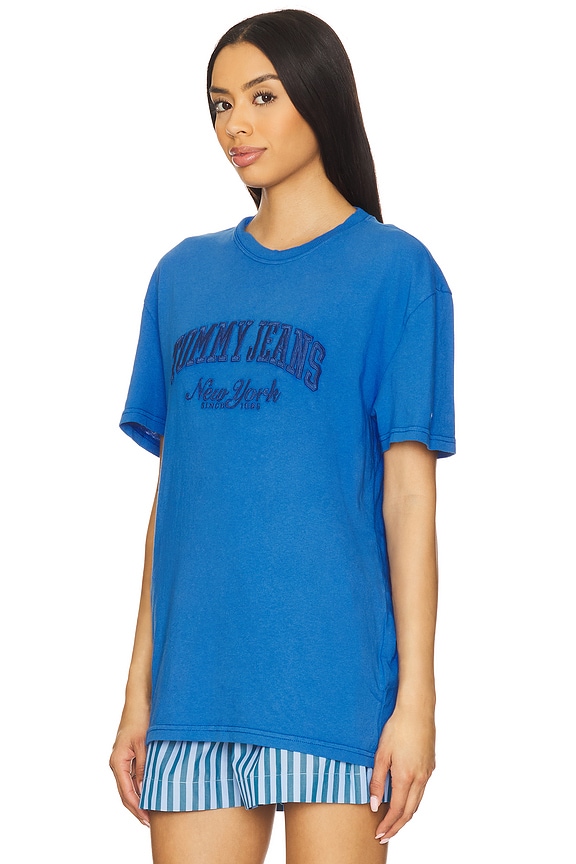 view 2 of 5 Vintage Varsity Tee in Tempo Blue