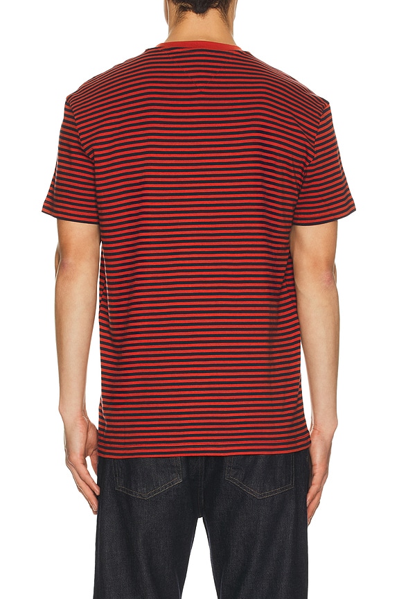 view 2 of 5 CAMISETA LINEAR STRIPE in Terracotta Red Stripe