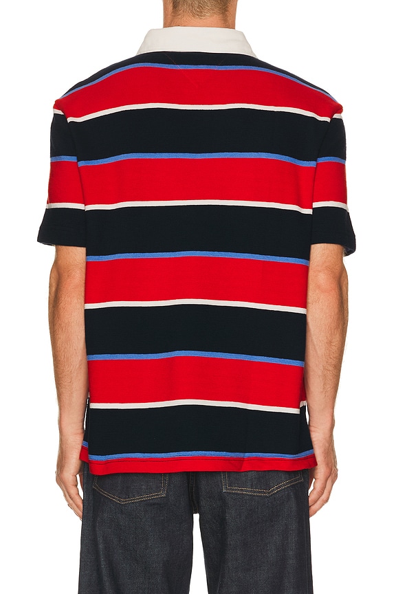 view 2 of 5 Relaxed Bold Stripe Rugby in Rapid Red Stripe