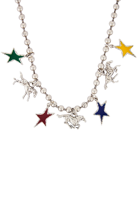 view 2 of 3 Horses & Stars Ball Chain Necklace in Silver