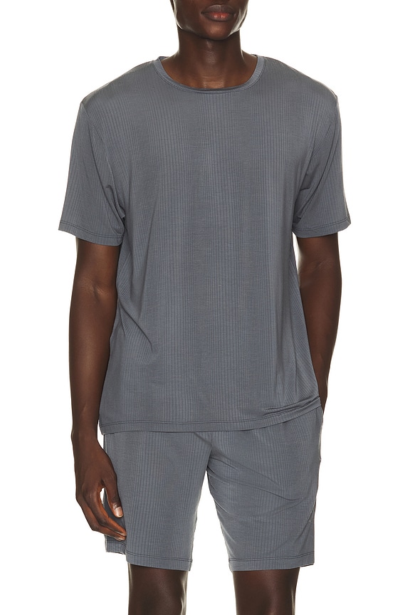 view 1 of 4 Second Skin Luxe Rib Pajama Tee in Turbulence