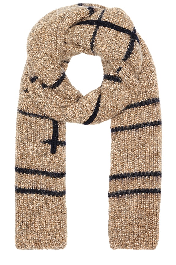 view 2 of 3 Rastu Scarf in Buckwheat & Blue