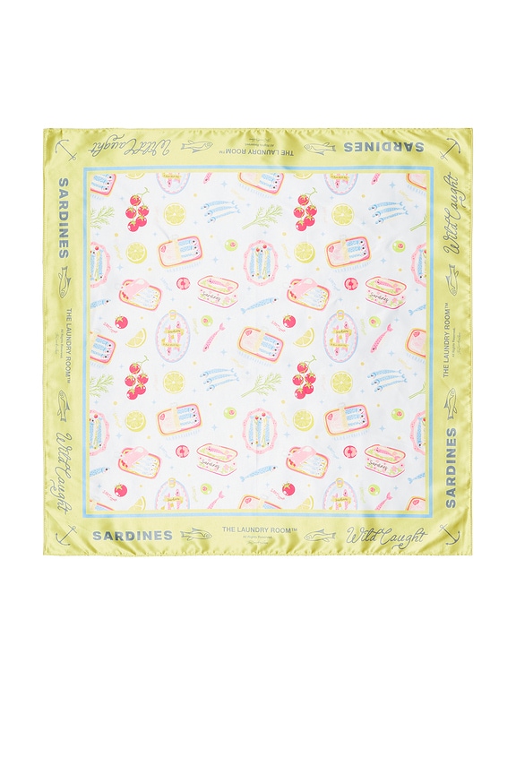 view 2 of 3 Wild Caught Sardines Silky Bandana in Yellow