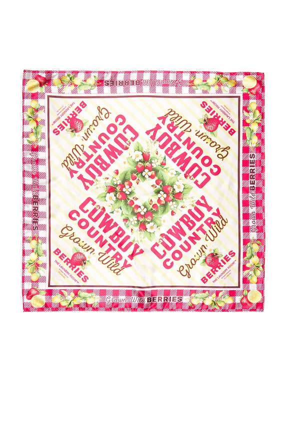 view 2 of 3 Cowboy Country Grown Wild Berries Silky Bandana in Red Gingham