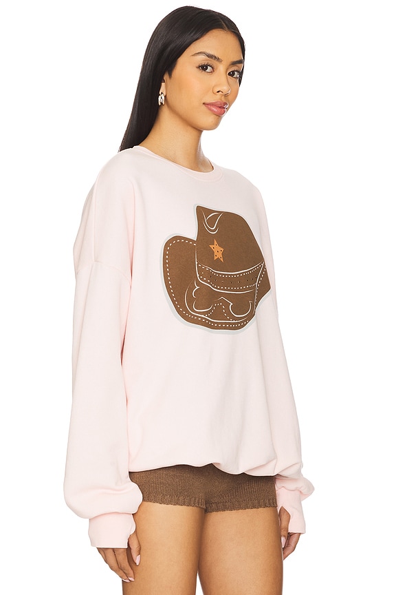 view 2 of 4 Rhinestone Cowgirl Jumper Sweatshirt in Blush Pink