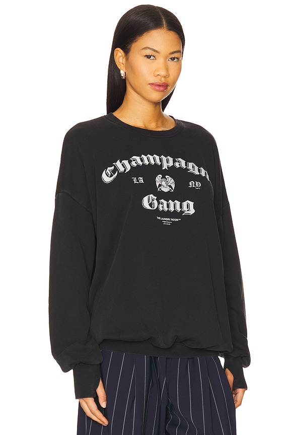 view 2 of 4 La Champagne Gang Ny Sweatshirt in Black Snow