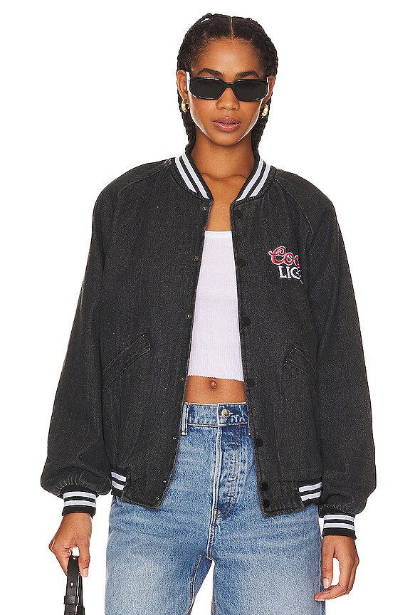 view 2 of 5 Coors Light Stadium Jacket in Washed Black Denim
