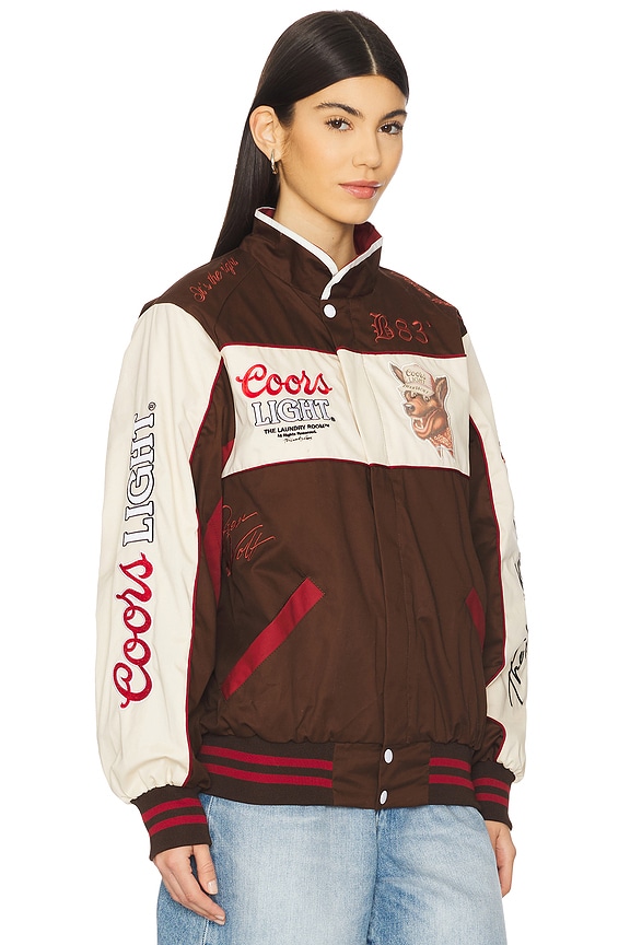 view 2 of 6 Team Ahroooo Racing Jacket in Bone & Brown