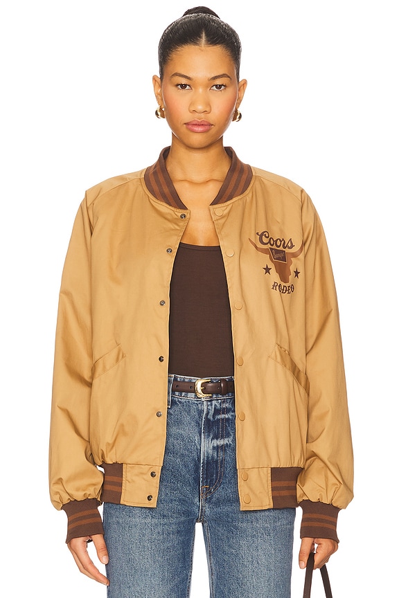 view 2 of 5 Coors Banquet Rodeo Racing Jacket in Camel Gold