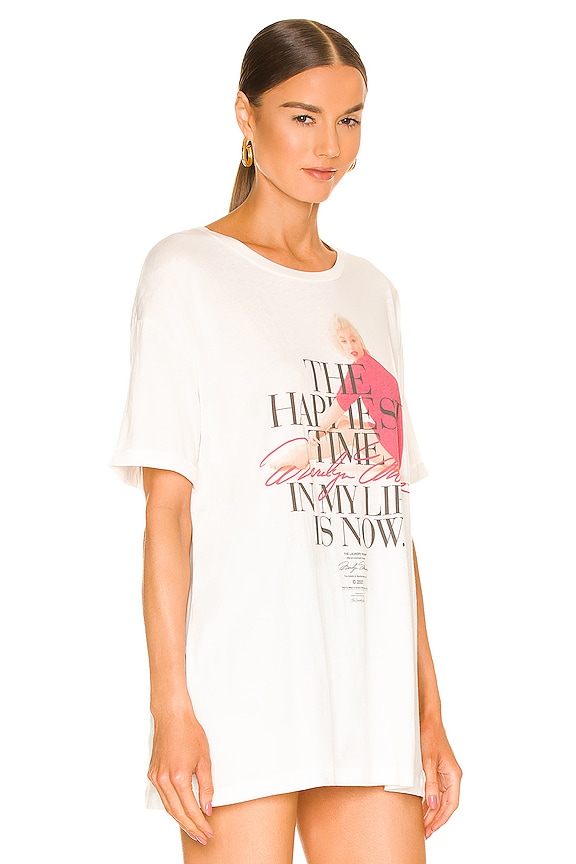 view 2 of 4 T-SHIRT HAPPIEST TIME MARILYN MONROE in White