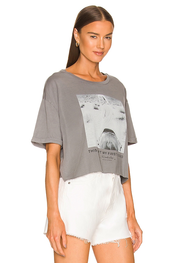 view 2 of 4 Marilyn Monroe Rodeo Crop Tee in Gravity Grey