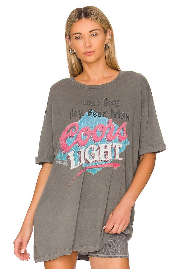 The Laundry Room Coors Light Hey Beer Man Oversized Tee in Gravity Grey ...