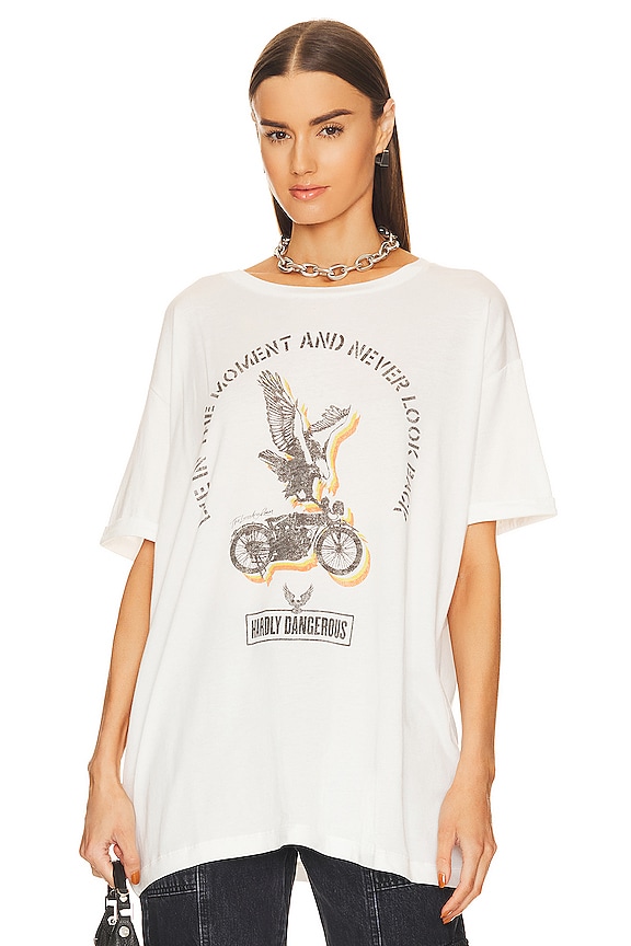 view 2 of 5 Live in the Moment Oversized Tee in White