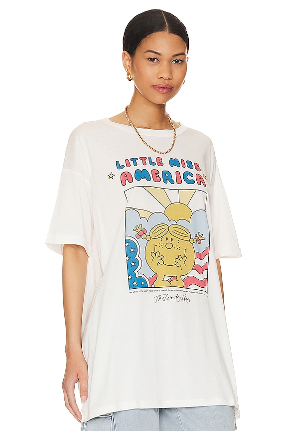 view 2 of 4 Little Miss America Oversized Tee in White