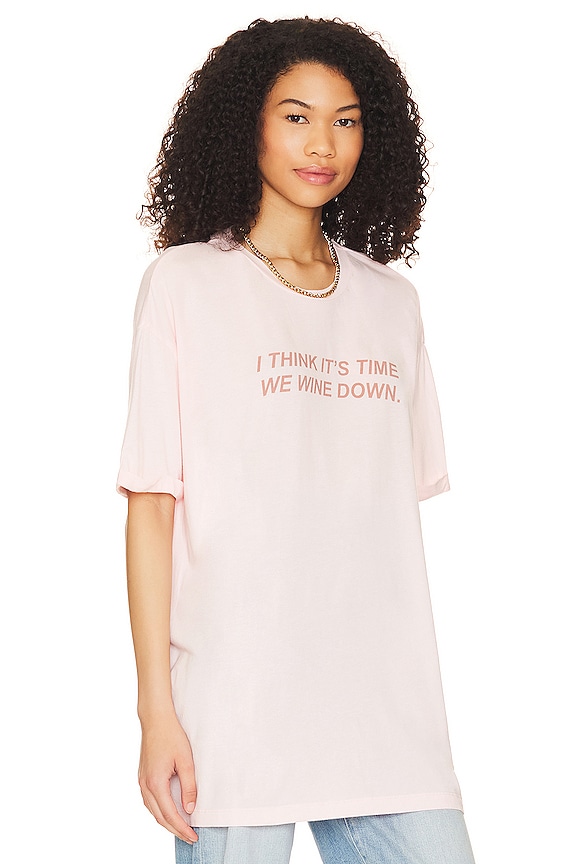 view 2 of 4 Wine Down Oversized Tee in Blush Pink