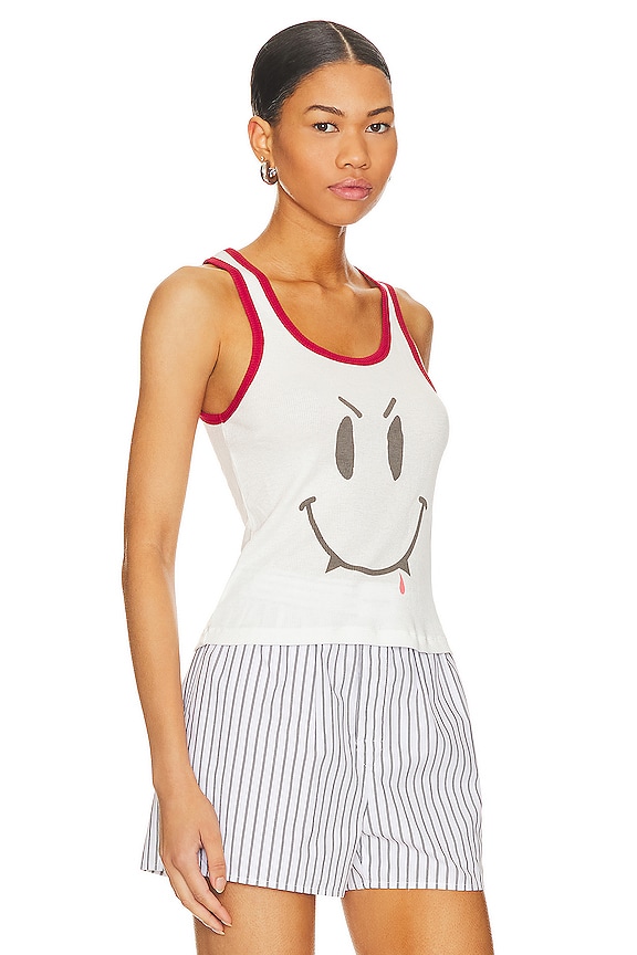 view 2 of 4 DÉBARDEUR MAILLE CÔTELÉE BLOOD SUCKER in White & Red