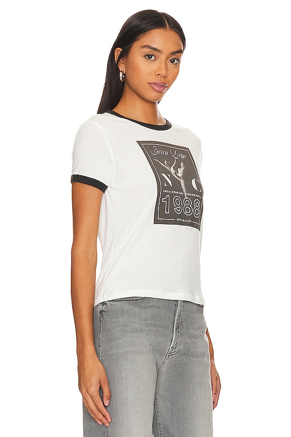view 2 of 4 T-SHIRT RINGER SWAN LANE in White & Black Snow