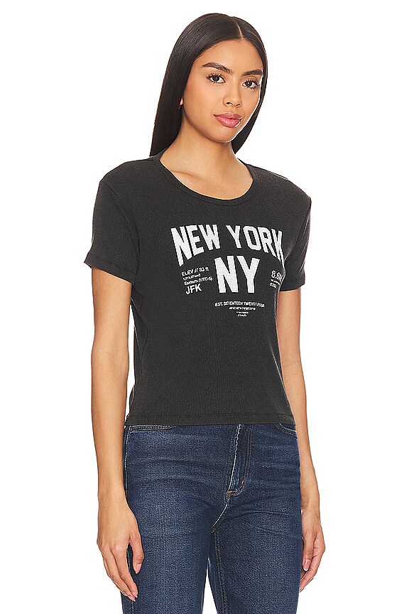 view 2 of 4 Welcome To New York Baby Rib Tee in Black Snow