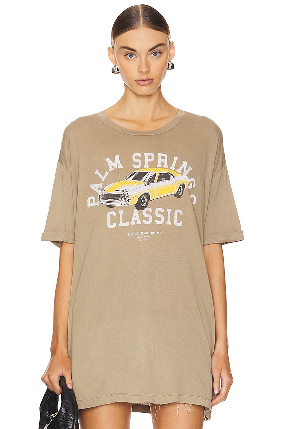 view 2 of 5 T-SHIRT OVERSIZED PALM SPRINGS CLASSIC in Camel Gold