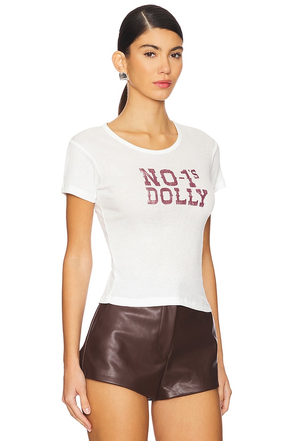 view 2 of 4 No One's Dolly Baby Rib Tee in White
