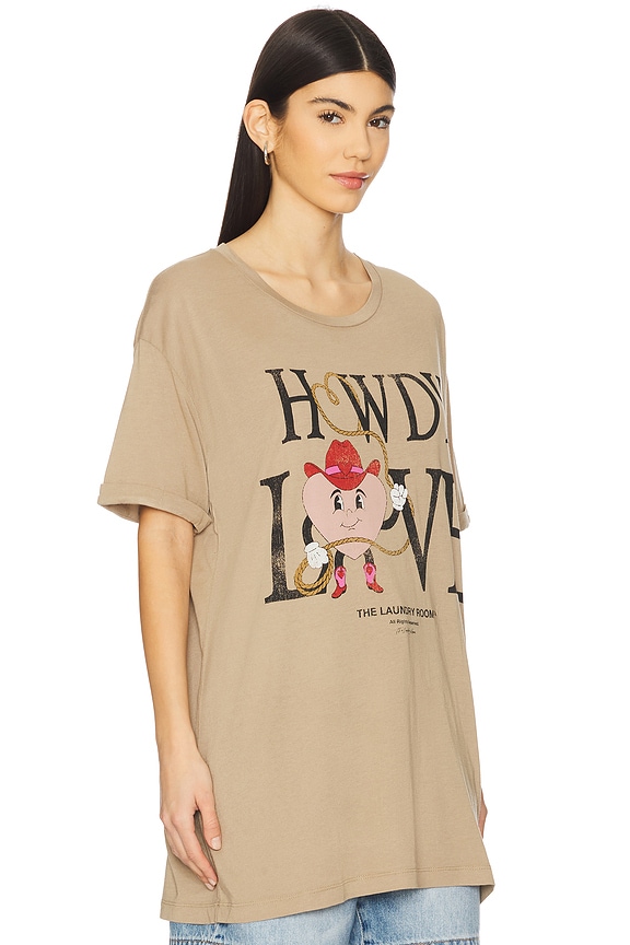 view 2 of 4 Howdy Love Oversized Tee in Camel Gold