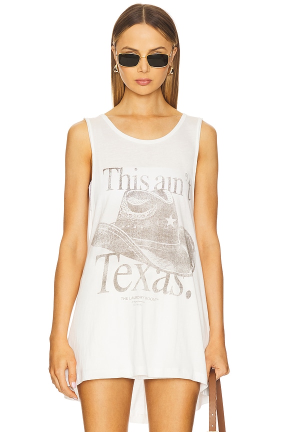 view 2 of 5 This Ain't Texas Tank Top in White