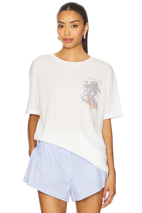 view 2 of 5 Coors Banquet American Woman Oversized Tee in White