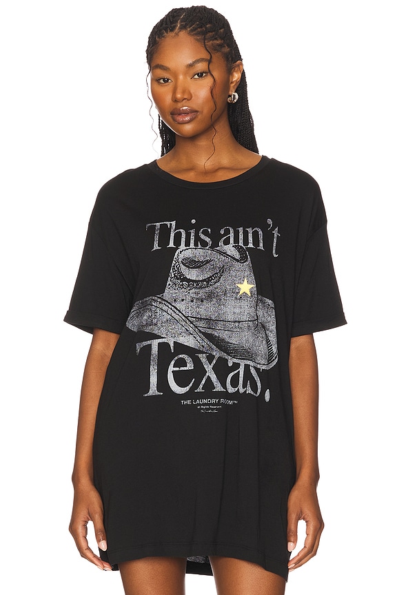 view 2 of 5 This Aint Texas Oversized Tee in Black
