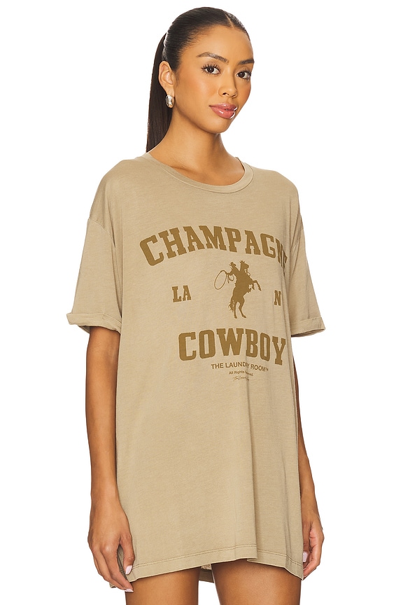 view 2 of 4 Champagne Cowboy Oversized Tee in Camel Gold
