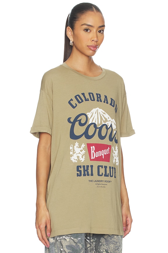 view 2 of 4 Coors Colorado Ski Club Oversized Tee in Camel Gold
