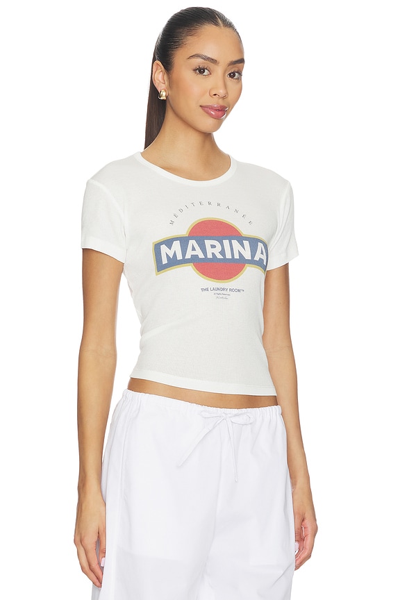 view 2 of 4 Mediterranean Marina Baby Tee in White