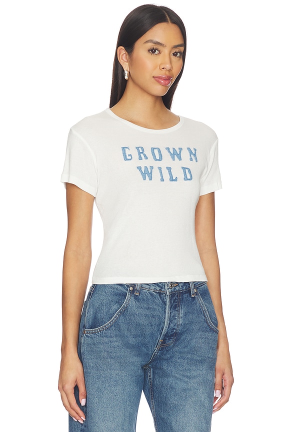 view 2 of 5 Grown Wild Denim Baby Tee in White