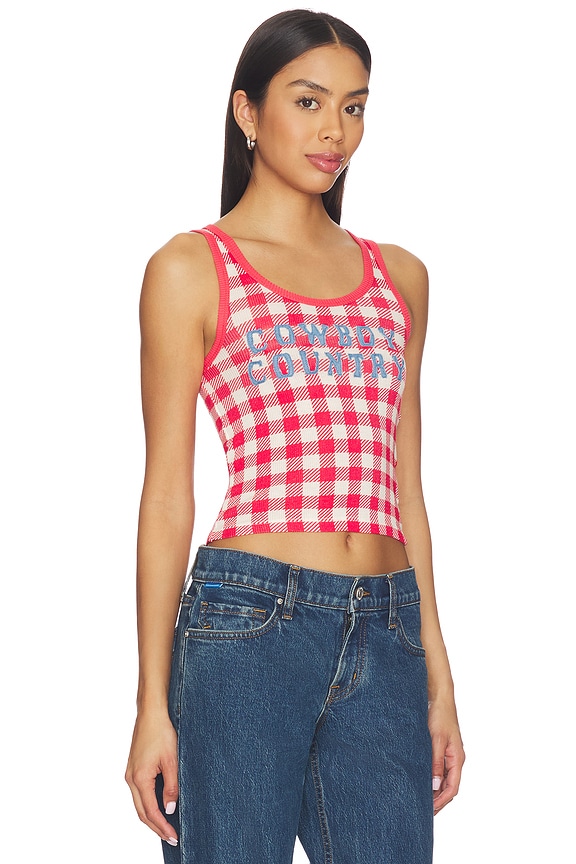 view 2 of 4 DÉBARDEUR CÔTELÉ COWBOY COUNTRY DENIM in Red Gingham