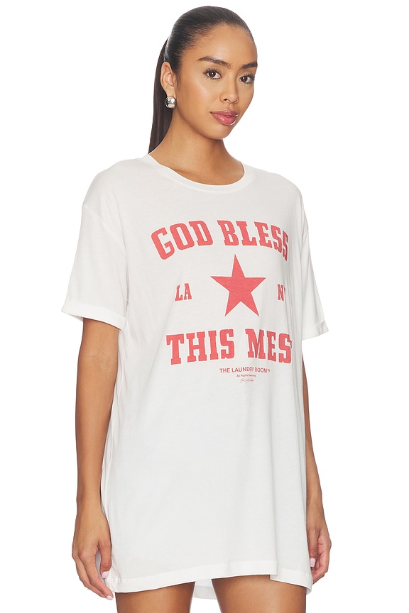 view 2 of 4 T-SHIRT GOD BLESS THIS MESS in White