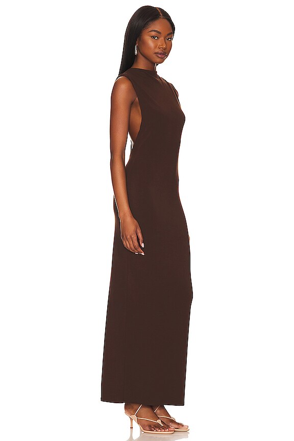 view 2 of 3 ROBE PRÈS DU CORPS YUKI in Chocolate