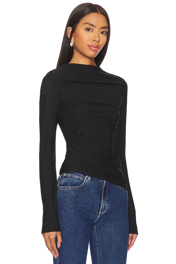 view 2 of 4 TOP MANCHES LONGUES SELMA in Black